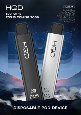 2023 cigarrillos electrónicos disponibles de Hqd EOS 600puffs 350mAh 2ml mejores